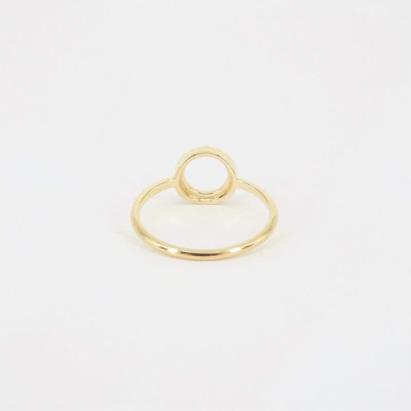 Open Circle Dainty Diamond Ring - Genuine Diamond Ring