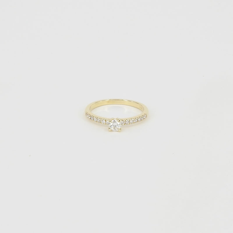 Dainty Solitaire Diamond Engagement Ring – Handmade April Birthstone Jewelry
