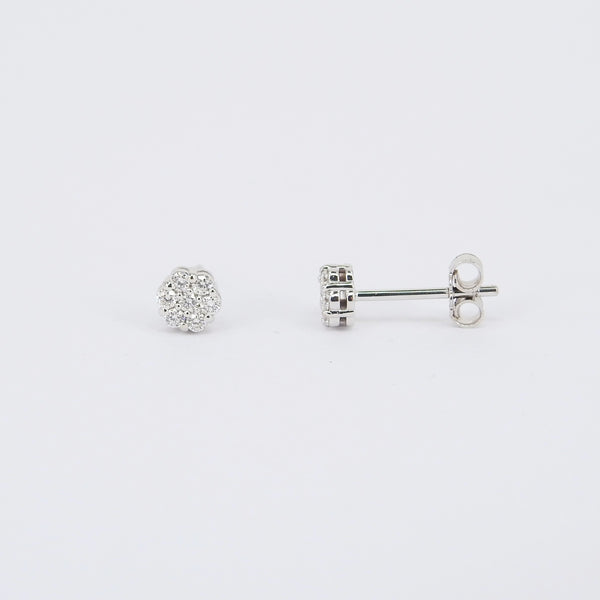 Handmade Flower Diamond Earrings – Illusion Solitaire Bridal Jewelry