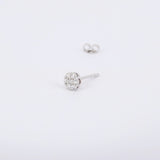 Flower Diamond Earrings - Illusion Diamond Earrings - Solitaire Diamond Earrings - Handmade Wedding Jewelry - Bridal Earrings