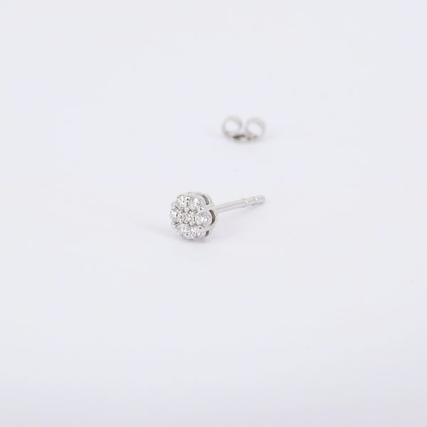 Handmade Flower Diamond Earrings – Illusion Solitaire Bridal Jewelry