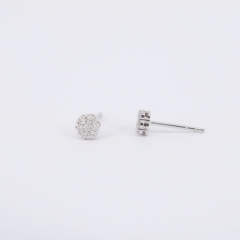 Handmade Flower Diamond Earrings – Illusion Solitaire Bridal Jewelry