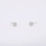 Handmade Flower Diamond Earrings – Illusion Solitaire Bridal Jewelry