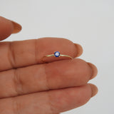 Dainty Blue Sapphire Ring - Minimalist Engagement Ring