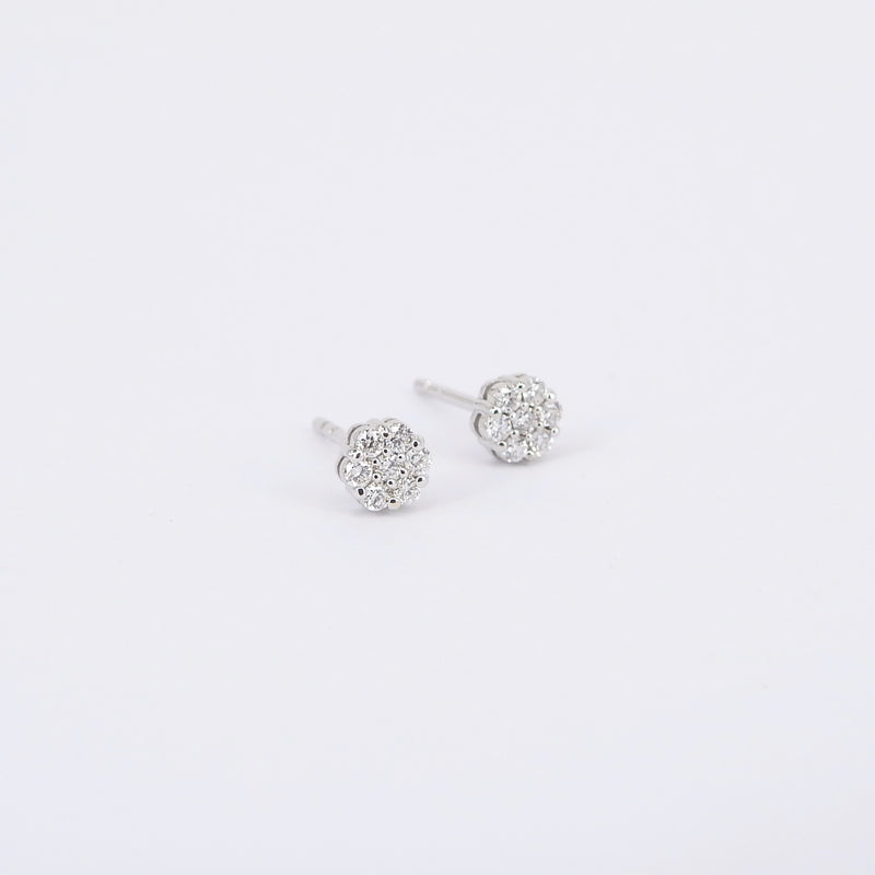 Handmade Flower Diamond Earrings – Illusion Solitaire Bridal Jewelry