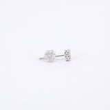 Flower Diamond Earrings - Illusion Diamond Earrings - Solitaire Diamond Earrings - Handmade Wedding Jewelry - Bridal Earrings