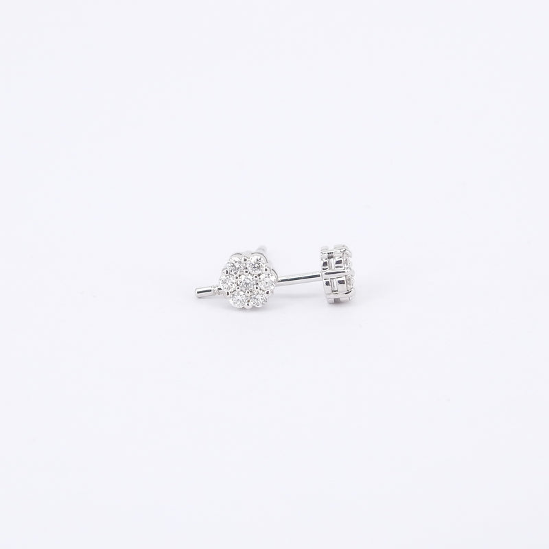 Handmade Flower Diamond Earrings – Illusion Solitaire Bridal Jewelry