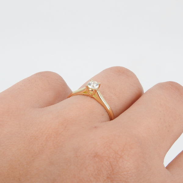 Genuine Diamond Engagement Ring – Diamond Ring – April Birthstone – Handmade Wedding Jewelry