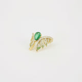 Final Payment / Pear Shaped Colombian Emerald Rings Set