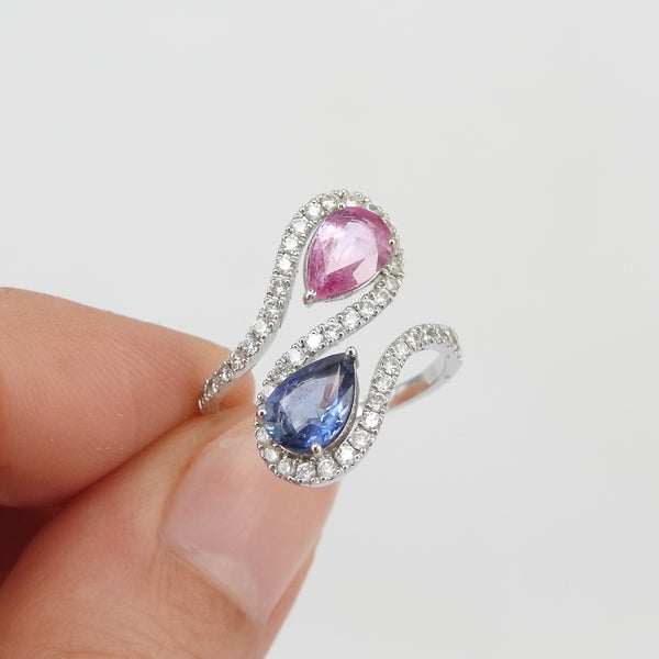 Toi et Moi Sapphire Engagement Ring - September Birthstone