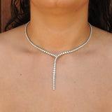 Exquisite Graduated Diamond Tennis Necklace - 6.20 Ct