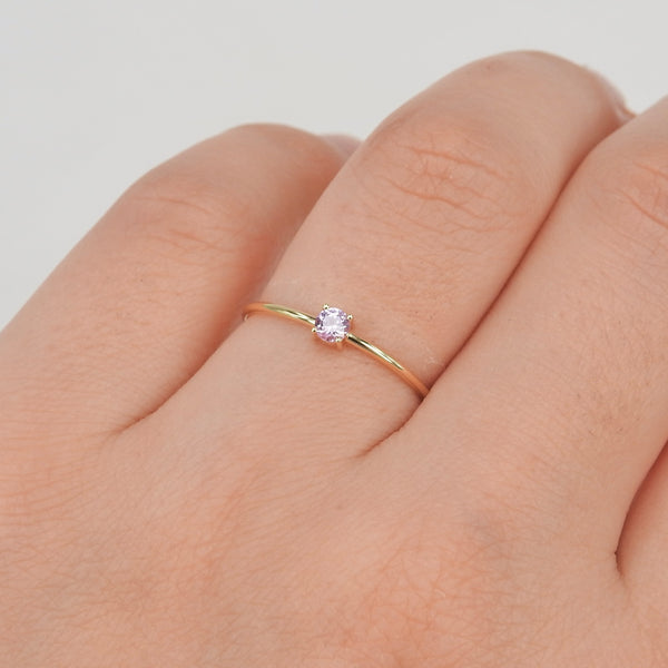 Minimalist Dainty Pink Sapphire Engagement Ring