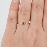 Natural Dainty Colombian Emerald Engagement Ring - Minimalist Promise Ring