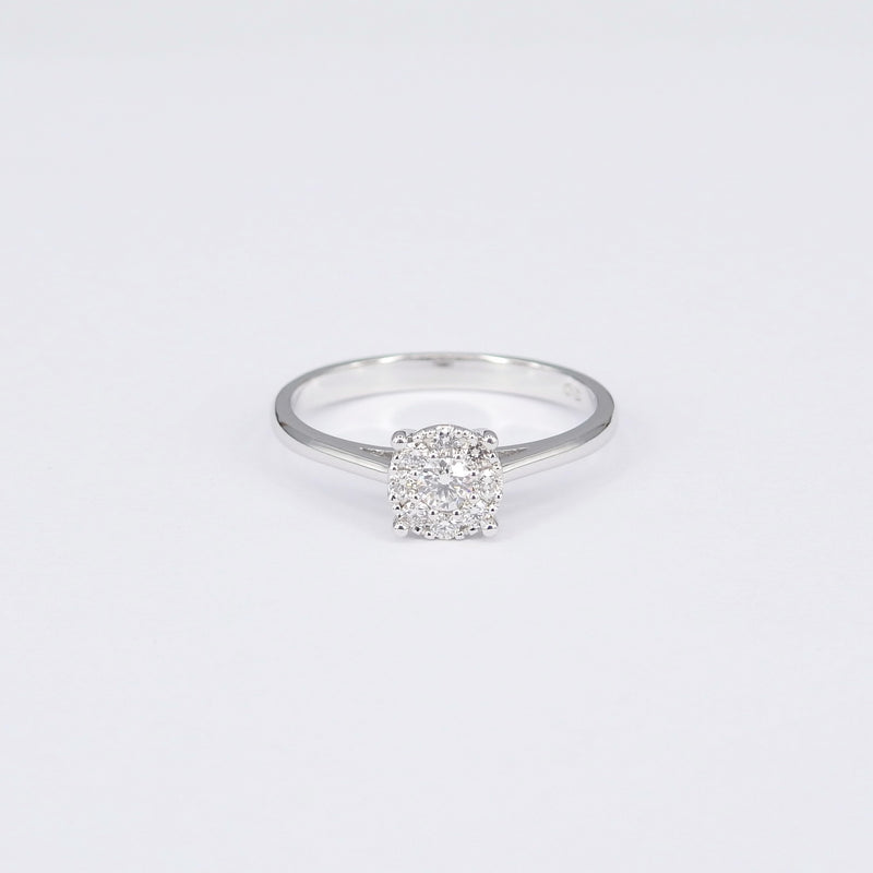 Art Deco Halo Illusion Diamond Engagement Ring