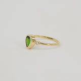 Vintage Textured Bezel Tsavorite Engagement Ring