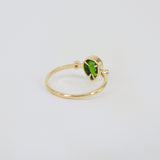 Vintage Textured Bezel Tsavorite Engagement Ring