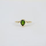 Vintage Textured Bezel Tsavorite Engagement Ring