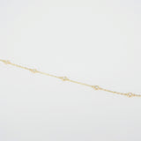 Dainty Diamond Gold Hand Chain - Genuine Diamond Multi Bezel Bracelet - Minimalist Handmade Jewelry