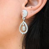 Nature-Inspired Acorn Diamond Dangling Drop Earrings • Handcrafted Wedding Jewelry • Timeless Bridal Elegance