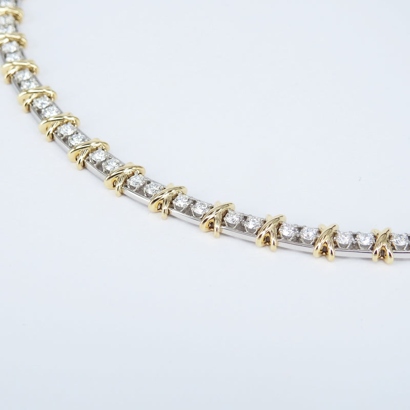 Unique Diamond Tennis Necklace - Statement Solid Gold Bridal Choker