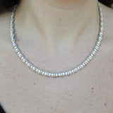 Unique Diamond Tennis Necklace - Statement Solid Gold Bridal Choker