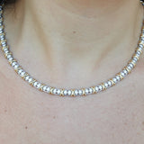 Unique Diamond Tennis Necklace - Statement Solid Gold Bridal Choker