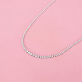 7.50 Ct Graduated Floating Diamond Choker Tennis Necklace