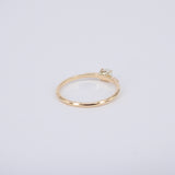 Freshwater Pearl and Diamond Promise Ring – Dainty 18k Gold Nature-Inspired Jewelry