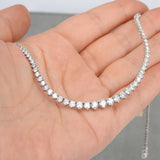 7.50 Ct Graduated Floating Diamond Choker Tennis Necklace