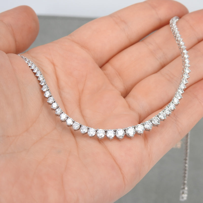 7.50 Ct Graduated Floating Diamond Choker Tennis Necklace