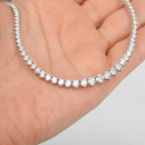 7.50 Ct Graduated Floating Diamond Choker Tennis Necklace