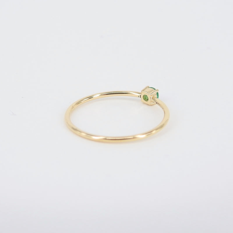 Natural Dainty Colombian Emerald Engagement Ring - Minimalist Promise Ring