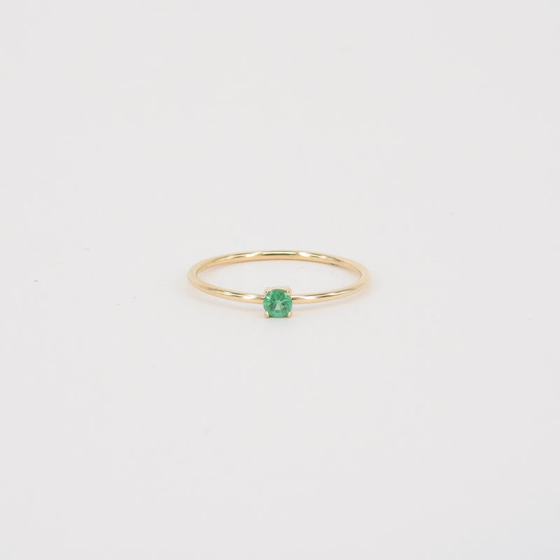 Natural Dainty Colombian Emerald Engagement Ring - Minimalist Promise Ring