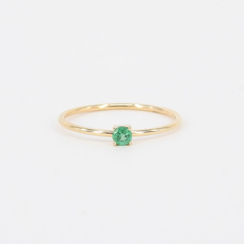 Natural Dainty Colombian Emerald Engagement Ring - Minimalist Promise Ring