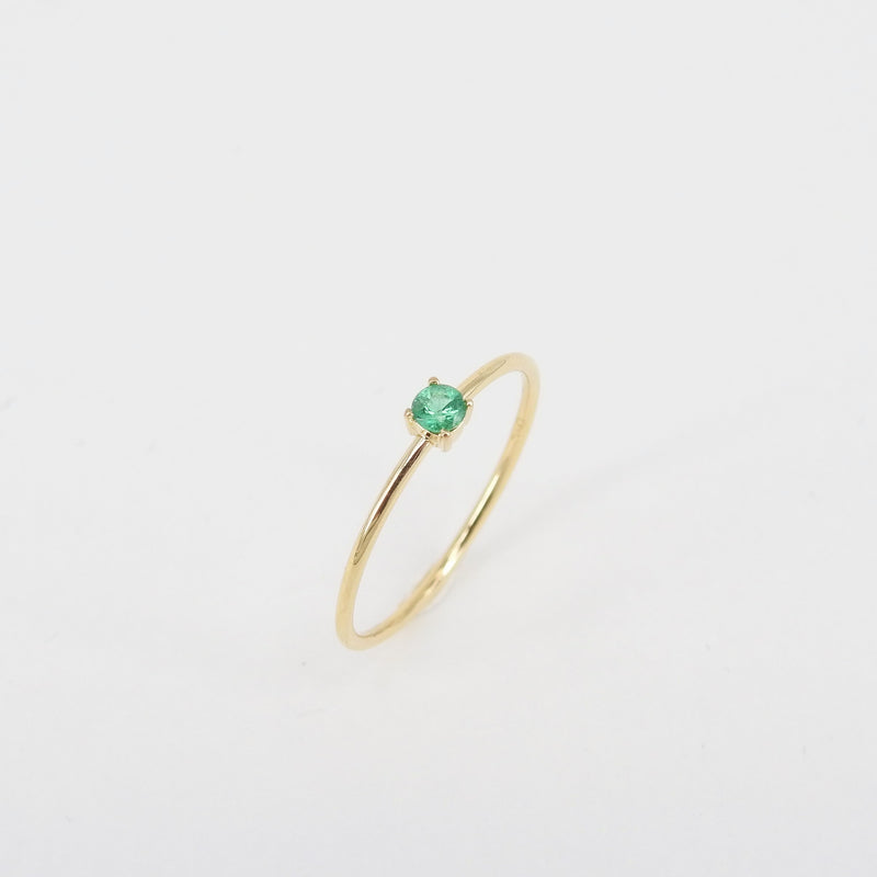 Natural Dainty Colombian Emerald Engagement Ring - Minimalist Promise Ring