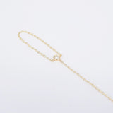 Three Diamond Hand Chain – 18k Gold Bezel Finger Bracelet – Dainty Tennis Jewelry