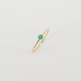 Natural Dainty Colombian Emerald Engagement Ring - Minimalist Promise Ring