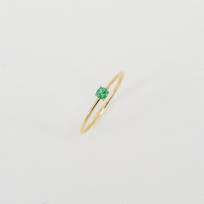 Natural Dainty Colombian Emerald Engagement Ring - Minimalist Promise Ring