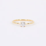 Dainty 0.25Ct Diamond Engagement Ring - April Birthstone - Handmade