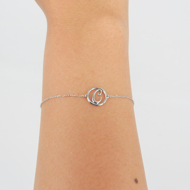 Initial Bracelet - Solid 18k Gold Letter - Personalized Jewelry