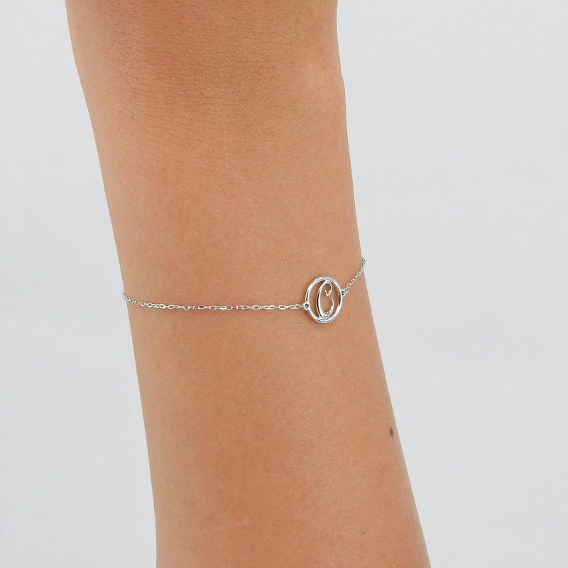 Initial Bracelet - Solid 18k Gold Letter - Personalized Jewelry
