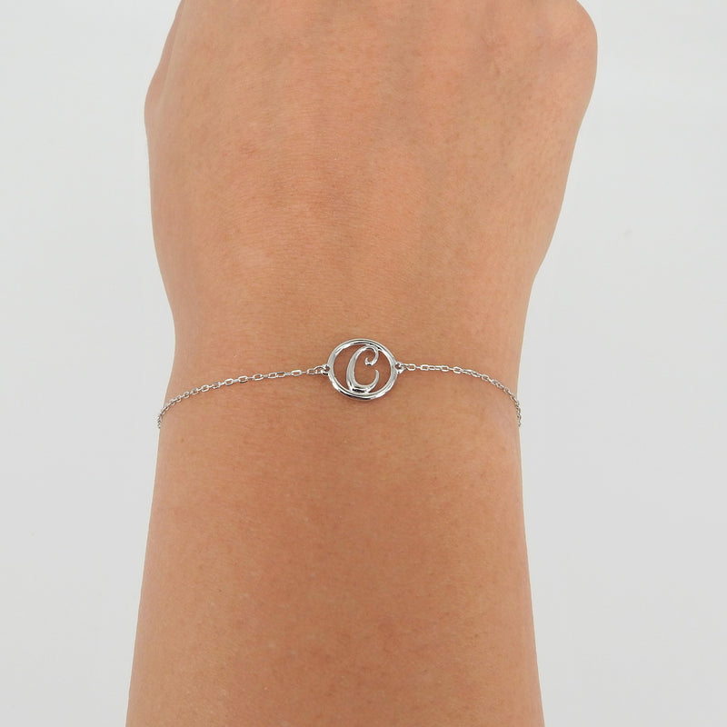 Initial Bracelet - Solid 18k Gold Letter - Personalized Jewelry
