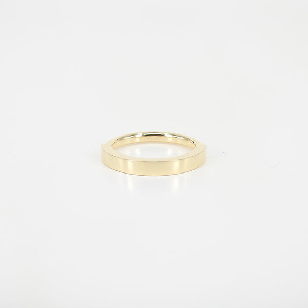 Unique His & Her Gold Wedding Band - Flat 3 mm Plain Solid 18k Gold Ring