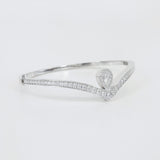 Chevron Diamond Tennis Bangle - Solid 18k Gold Bracelet - Elegant Bridal Jewelry