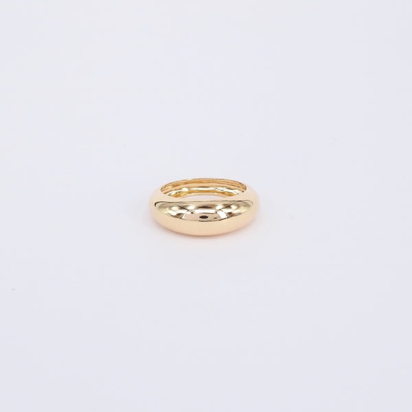 Croissant-Inspired Domed 18k Gold Band – Bold Statement Wedding Ring