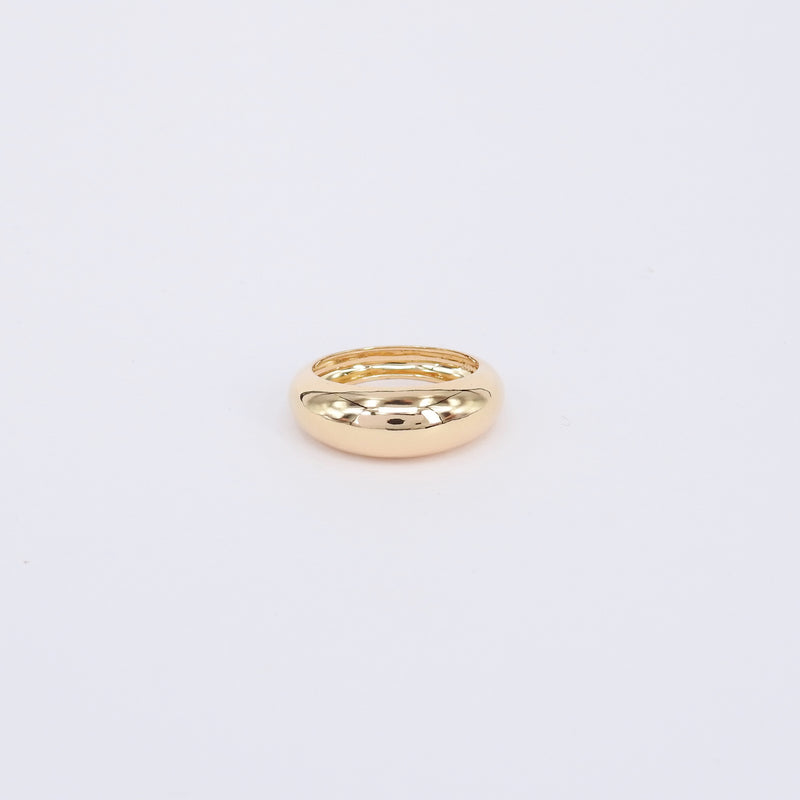 Croissant-Inspired Domed 18k Gold Band – Bold Statement Wedding Ring