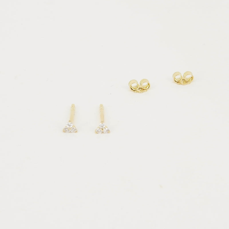 Diamond Stud Earrings " Tiny Trio"