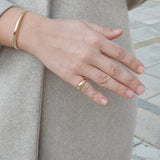 Croissant-Inspired Domed 18k Gold Band – Bold Statement Wedding Ring