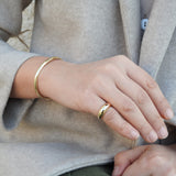 Croissant-Inspired Domed 18k Gold Band – Bold Statement Wedding Ring