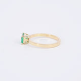 Princess Emerald Engagement Ring - Natural Colombian Emerald Ring - Simple Handmade May Birthstone Jewelry